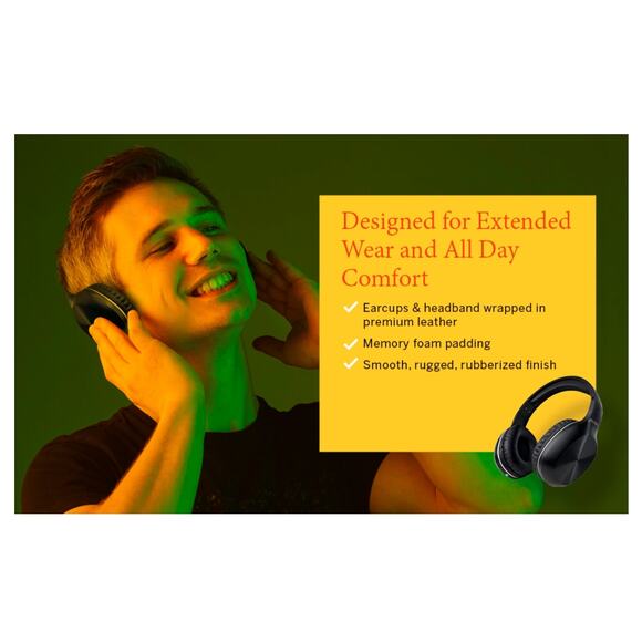 SANTANA BLUETOOTH HEADPHONES PREMIUM LEATHER OYE ACTIVE NOISE CANCELING GIFT! - Picture 14 of 16